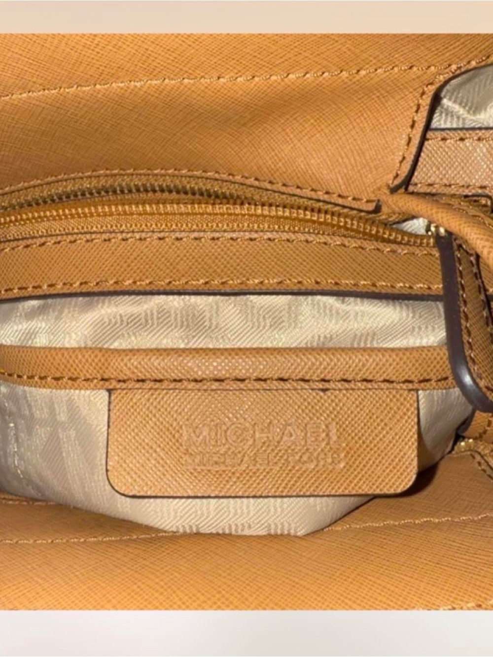 Michael Kors Cognac Leather Top-Handle Satchel with Front Lock - Picture 7 of 11